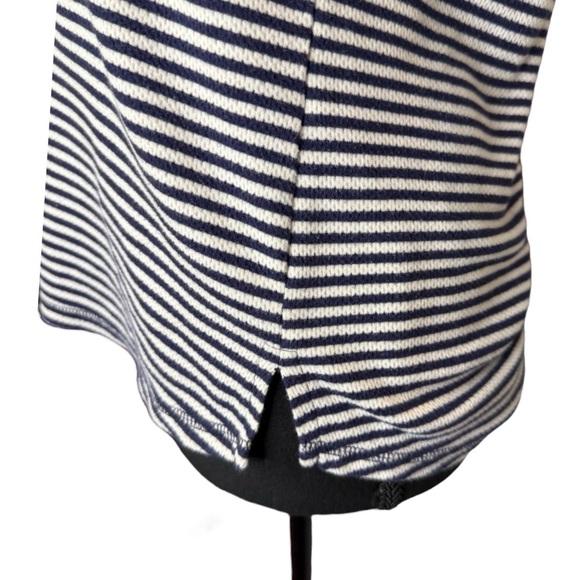 Tommy Hilfiger Navy & White Striped Waffle Knit Long Sleeve Henley Top Size S - Picture 4 of 8